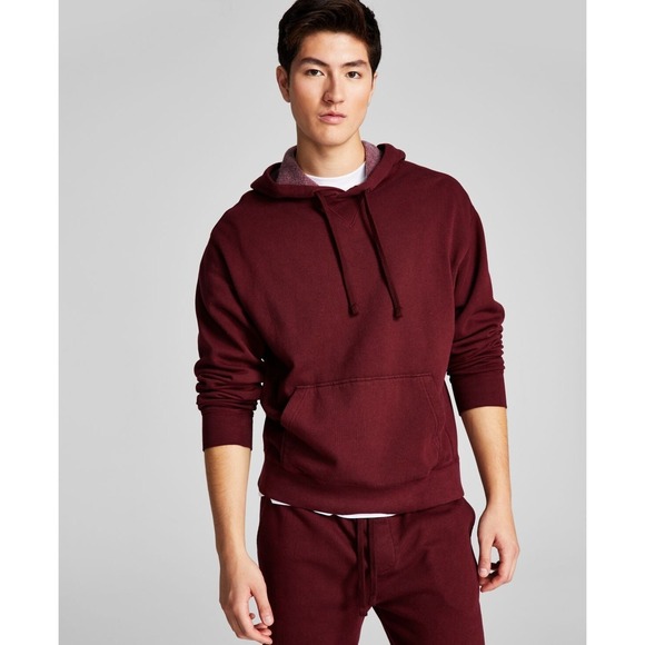 And Now This Other - And Now This Mens Fleece Pullover Hoodie, Maroon, Size S, NWT